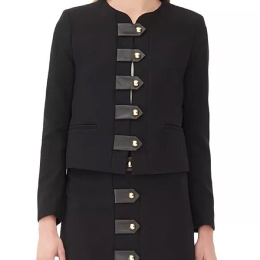 Sandro Vinnie Leather Tab Blazer Jacket